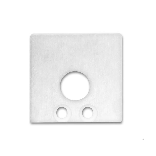 End cap EC 59W white RAL 9010 for profile SURF16 with cable gland, 2 pcs, incl. screws