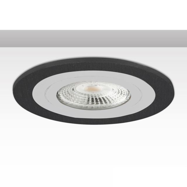 Beépítési keret kerek, lyuk 80mm, fekete + fehér alumínium, GU10/MR16 spotokhoz