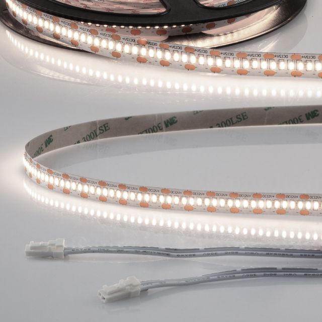 LED CRI940 MiniAMP flex stripe 12V DC, 6W, IP20, 4000K, 120cm, 30cm cable both s.+maleAMP 300 LED/m