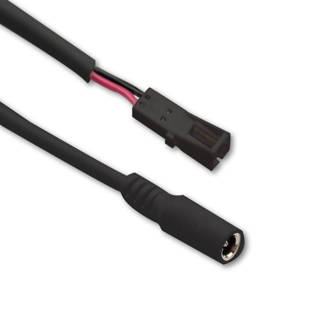 Adapter kerek dugóval female a MiniAmp female-aljzat, 10cm, fekete