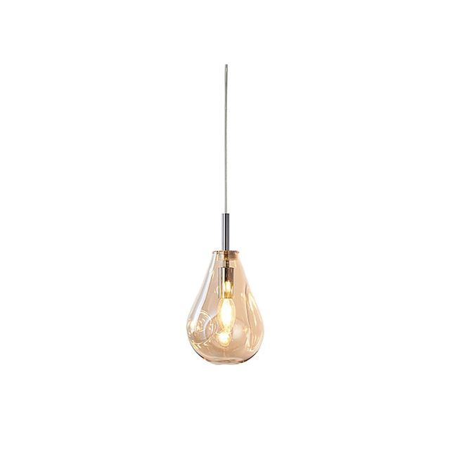 Pendant lamp, amber glass, E14, 50-300cm, excl. illuminant, excl. canopy