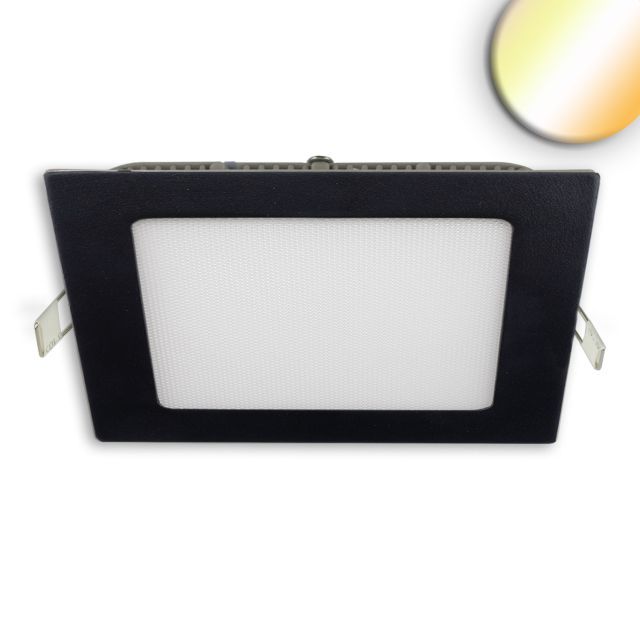 LED downlight, 18W, szögletes, ultra lapos fekete, 225x225mm, ColorSwitch 3000|3500|4000K dimmelhető